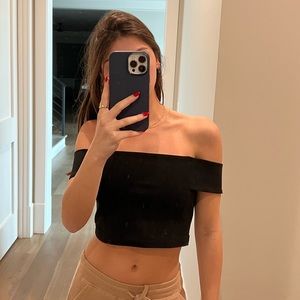 NEW WITH TAGS off the shoulder black top